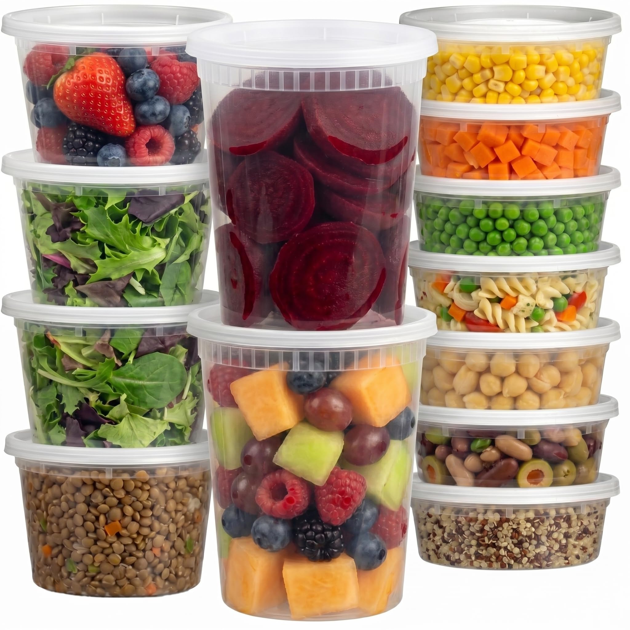 Amazon.com: JoyServe 24 Sets Deli Containers with Lids – 8oz, 16oz